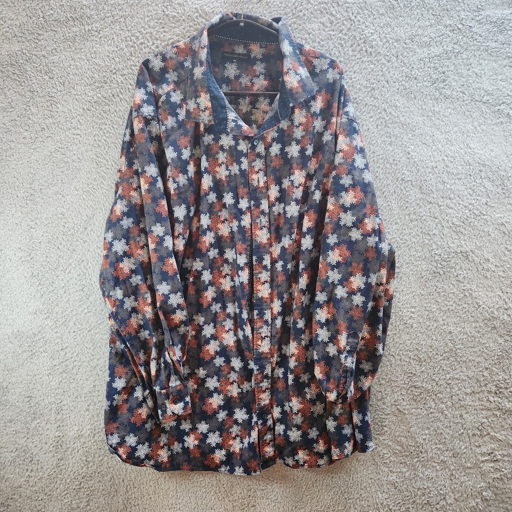 Twenty Eight Degrees Shirt Men's 4XL Floral 100% Cotton Long Sleeve Button Up